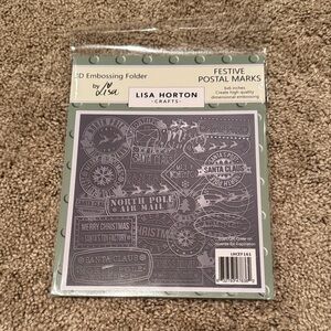 Lisa Horton Crafts Festive Postal Marks Embossing Folder